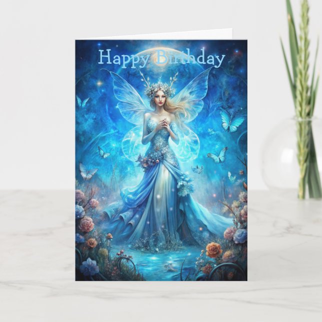 Tarjeta Pretty Fairy in Blue  (Anverso)