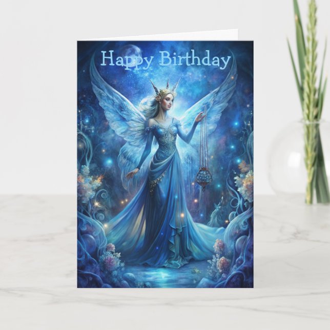 Tarjeta Pretty Fairy in Blue  (Anverso)