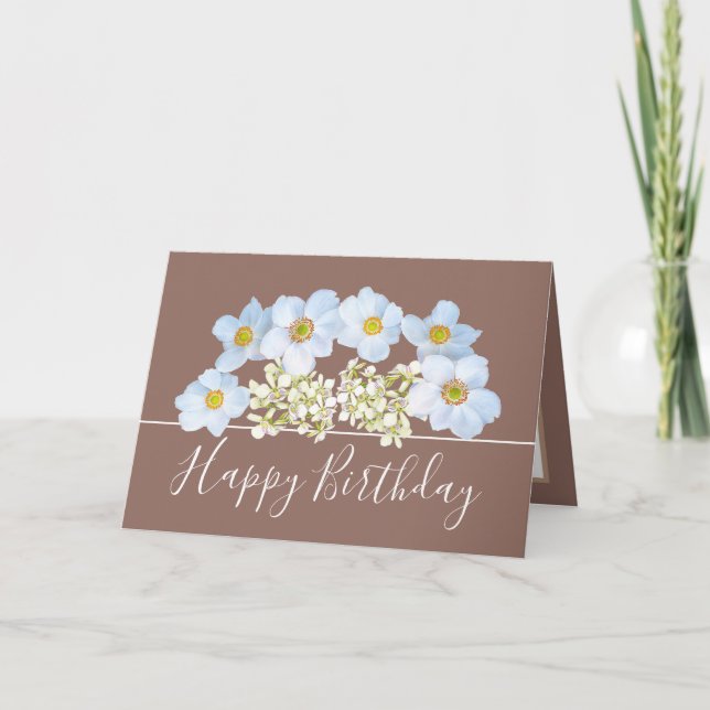 Tarjeta Pretty Floral Bouquet White Orchid Flower Birthday (Anverso)