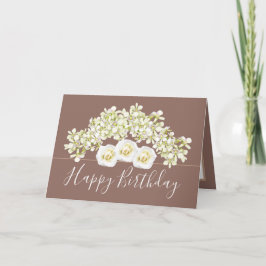 Tarjeta Pretty Floral Bouquet White Orchid Flower Birthday