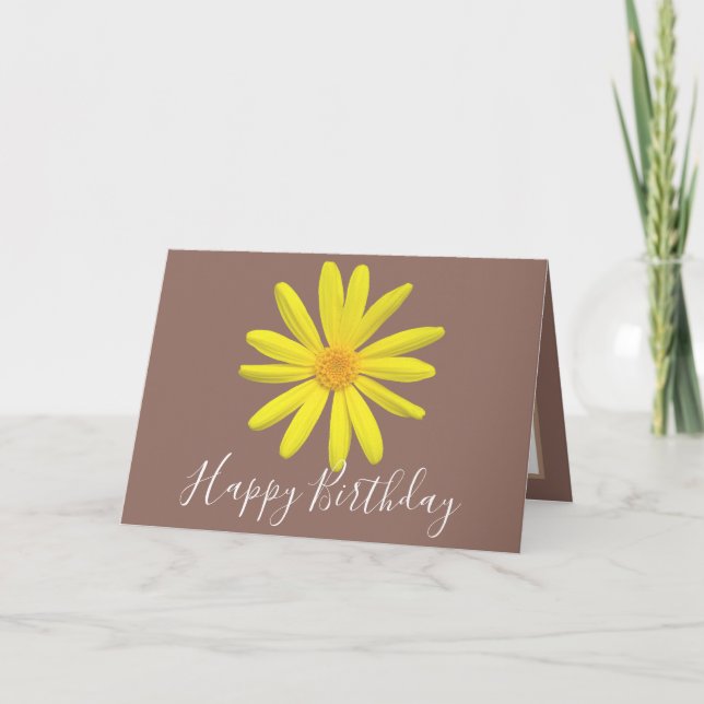 Tarjeta Pretty Floral Modern Daisy Flower Pink Birthday (Anverso)