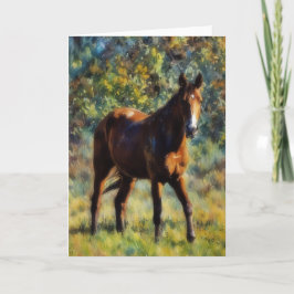 Tarjeta Pretty Horse in Pasture Peaceful Art Card