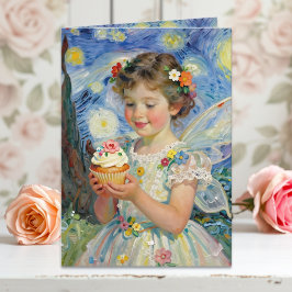Tarjeta Pretty Little Fairy Girl & Butterfly Birthday