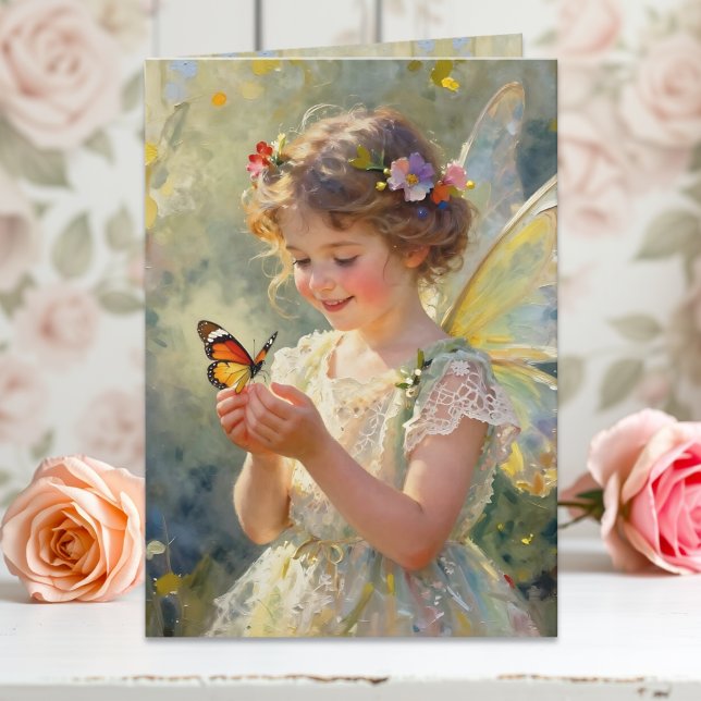 Tarjeta Pretty Little Fairy Girl Happy Birthday (Subido por el creador)
