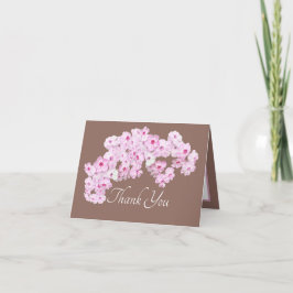 Tarjeta Pretty Pink Floral Thank You Botanical Flowers