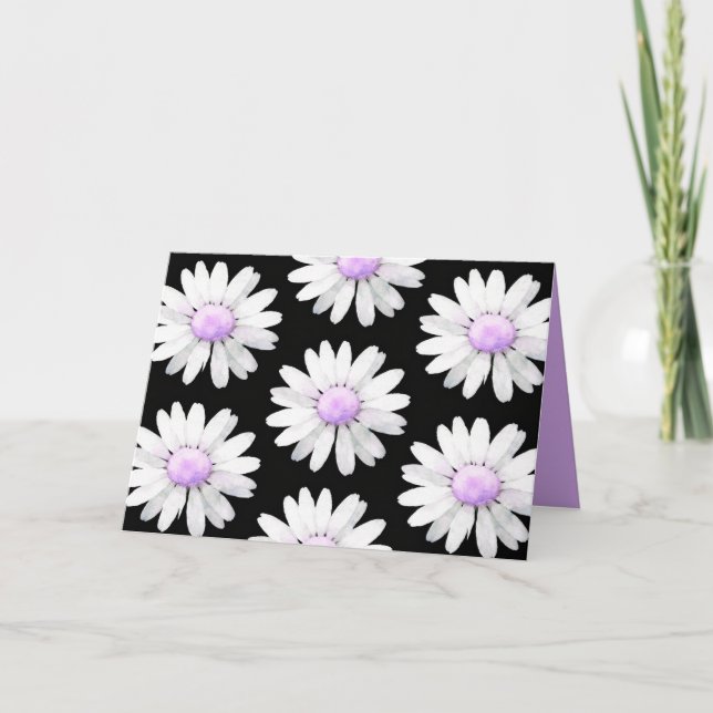 Tarjeta Pretty Purple Dotted Daisy's (personalize) (Anverso)
