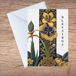 Tarjeta Pretty Yellow Flower Baptism Congratulations