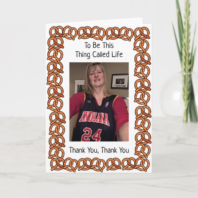 Tarjeta Pretzel para la jubilación de Deb (Anverso)