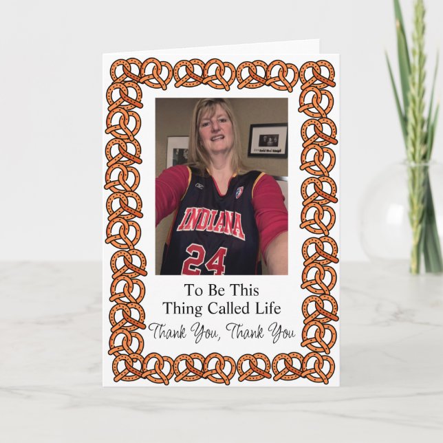Tarjeta Pretzel para la jubilación de Deb (Anverso)