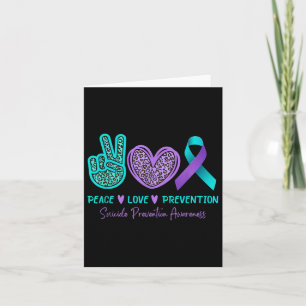 Tarjeta Prevención de amor por la paz Suicidio Conciencia 