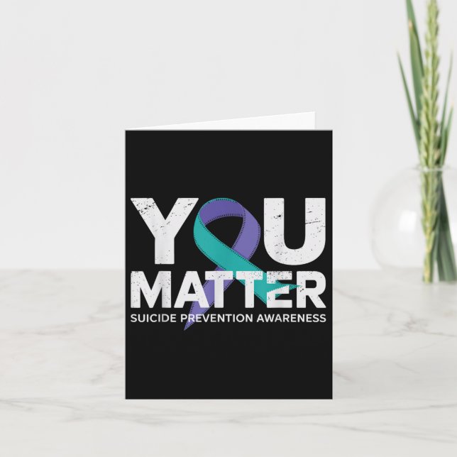 Tarjeta Prevención de suicidios Camisetas Conciencia suici (Anverso)