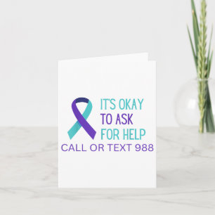 Tarjeta Prevención del suicidio 988 Camisa Hotline 988 Sui