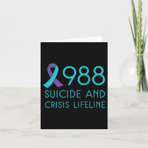 Tarjeta Prevención del suicidio 988 - Conciencia sobre el 