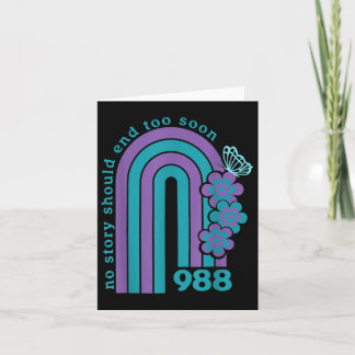 Tarjeta Prevención del suicidio 988 No hay historia que te
