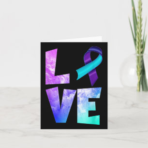 Tarjeta Prevención del suicidio Conciencia Amor Cinta Verd