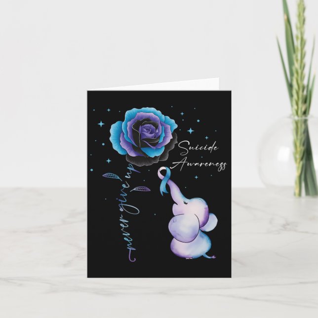 Tarjeta Prevención del suicidio Conciencia Elefante El gir (Anverso)