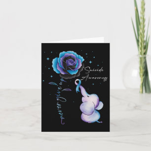 Tarjeta Prevención del suicidio Conciencia Elefante El gir