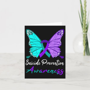 Tarjeta Prevención del suicidio Conciencia Mariposa Apoyo