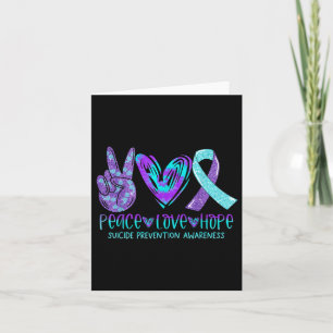 Tarjeta Prevención del suicidio Conciencia Paz Amor Espera