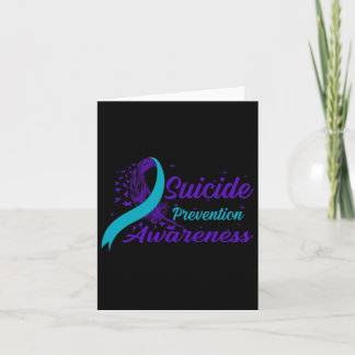 Tarjeta Prevención Del Suicidio De Cinta verde azulada Y P