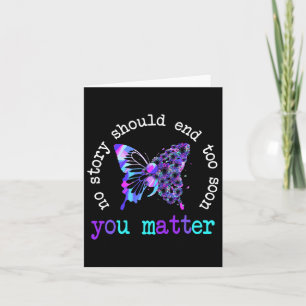 Tarjeta Prevención del suicidio Mariposa No hay historia q