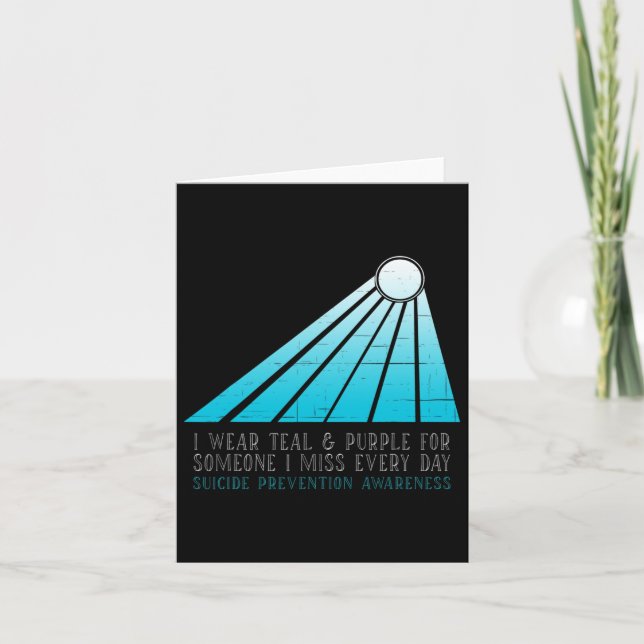 Tarjeta Prevención Del Suicidio Que Uso Verde azulado Y Mo (Anverso)