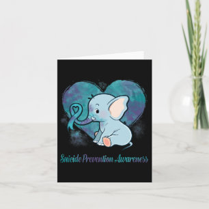 Tarjeta Prevención del suicidio Sensibilización Elefantes