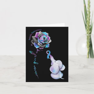 Tarjeta Prevención suicida Conciencia Flor Elefante Ribbo