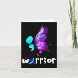 Tarjeta Prevención suicida de color de mariposa semicolon