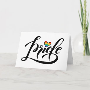 Tarjeta Pride Script Heart