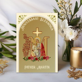 Tarjeta Priest Anniversary Mary Jesus Catholic