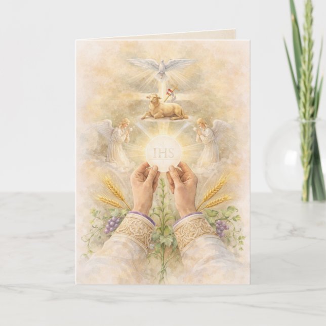 Tarjeta Priest Ordination Anniversary Eucharistic  (Anverso)