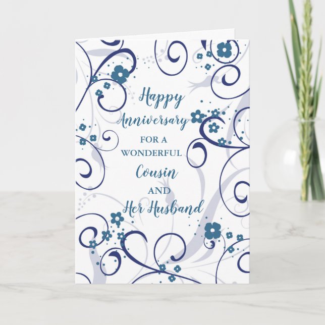 Tarjeta Prima moderna y el aniversario de su esposo Boda (Anverso)