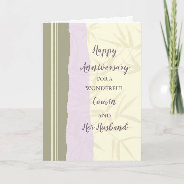 Tarjeta Prima moderna y el aniversario de su esposo Boda (Anverso)