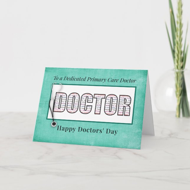 Tarjeta Primary Care Doctors' Day Dedicated Typography (Anverso)