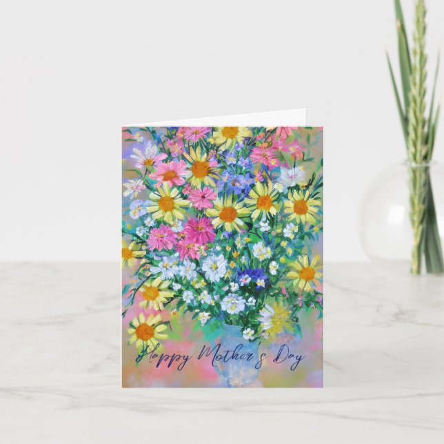Tarjeta Primavera Bouquet personalizado Día de la Madre (Anverso)