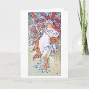Tarjeta Primavera (cuatro estaciones), Alphonse Mucha