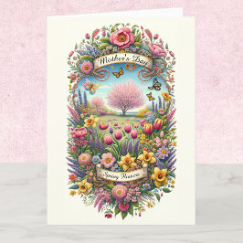 Tarjeta Primavera de las flores: el día de la madre person