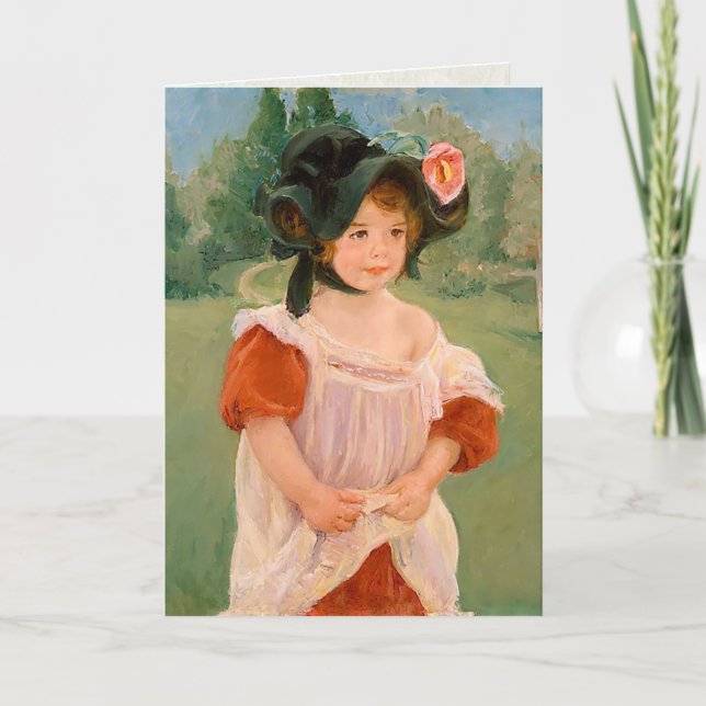 Tarjeta Primavera de Mary Cassatt ": Margarita que se (Anverso)