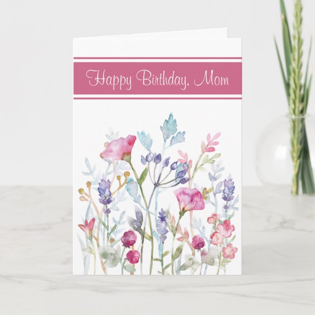 Tarjeta Primavera Flor Berries deja Flora Mamá Cumpleaños (Anverso)