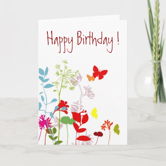 Tarjeta Primavera Fresca, ¡Feliz Cumpleaños! - PERSONALIZA (Anverso)