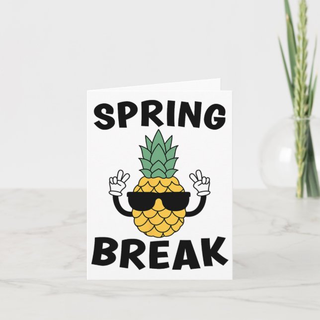 Tarjeta Primavera Rompimiento Pineapple Sungles Tropical B (Anverso)