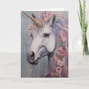Tarjeta Primavera Unicornio, cumpleaños
