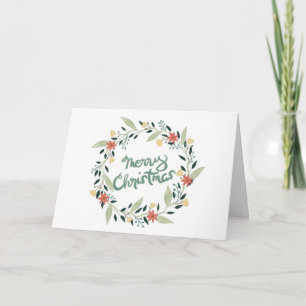 Tarjeta Primavera Wreath Feliz Navidad