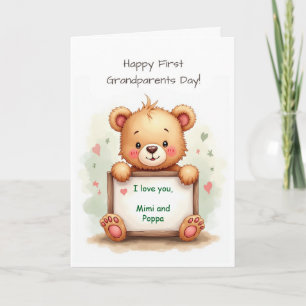 Tarjeta Primer abuelo Día Género Oso Cuesto neutral