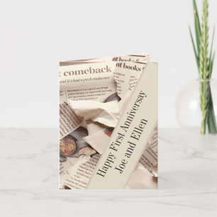 Tarjeta Primer aniversario Boda editable