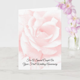 Tarjeta Primer aniversario Boda personalizado de Rosa Rosa
