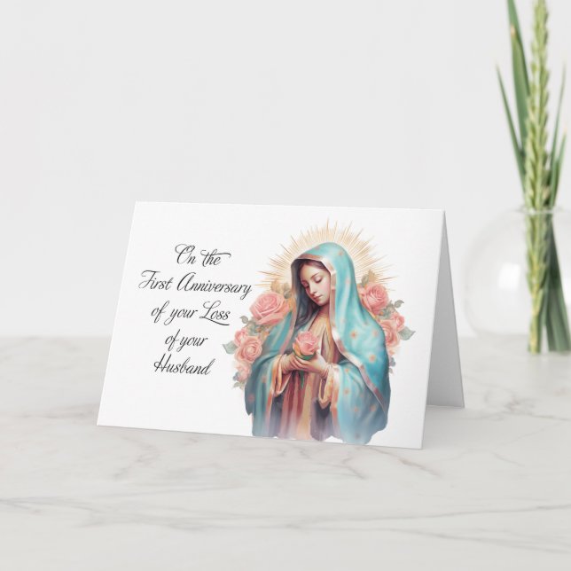 Tarjeta Primer aniversario de la pérdida del marido Bendit (Anverso)
