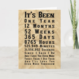 Tarjeta Primer aniversario de papel