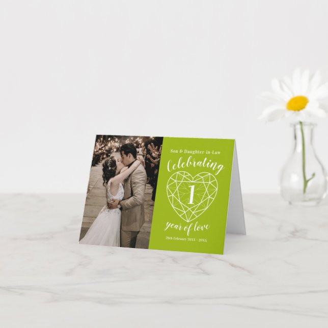 Tarjeta Primer aniversario del boda Peridot personalizado  (Planta pequeña)